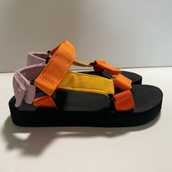 H&M Orange Pink and Yellow Strappy Sandals - Picture 2 of 10